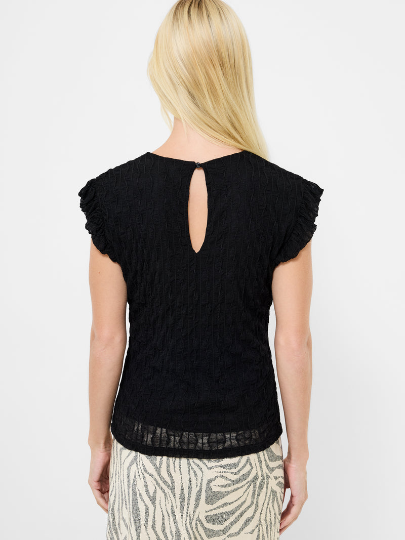 Wanda Textured Jersey Peplum Top