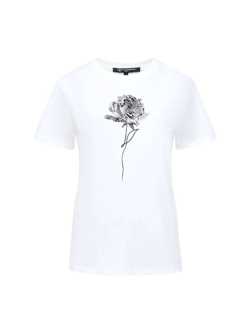 Rose Print Graphic T-Shirt