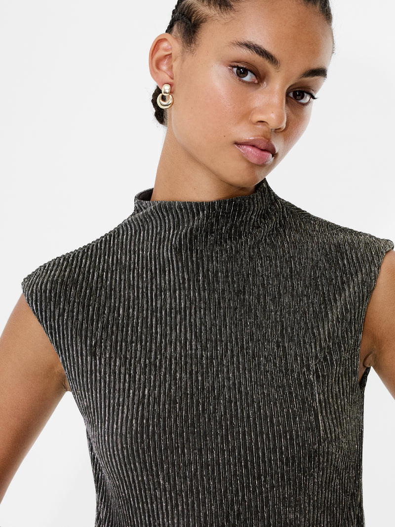 Tamy Lurex Plisse Sleeveless Top