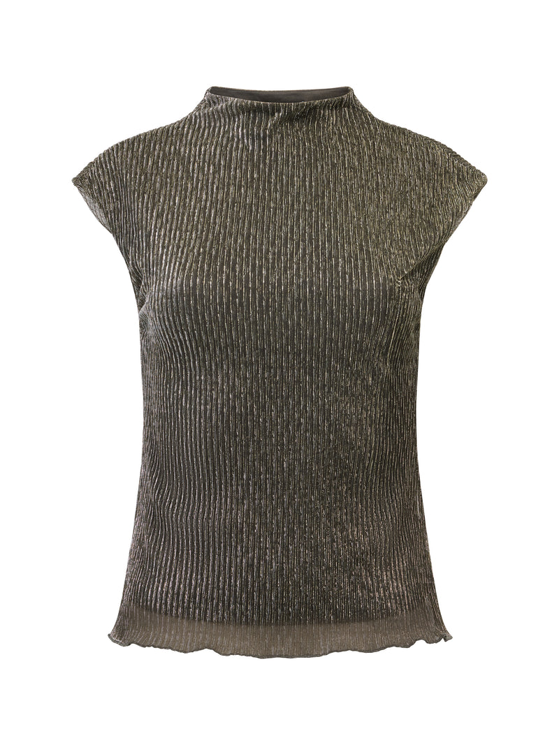 Tamy Lurex Plisse Sleeveless Top