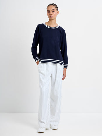 Tipped Crew Neck Jumper