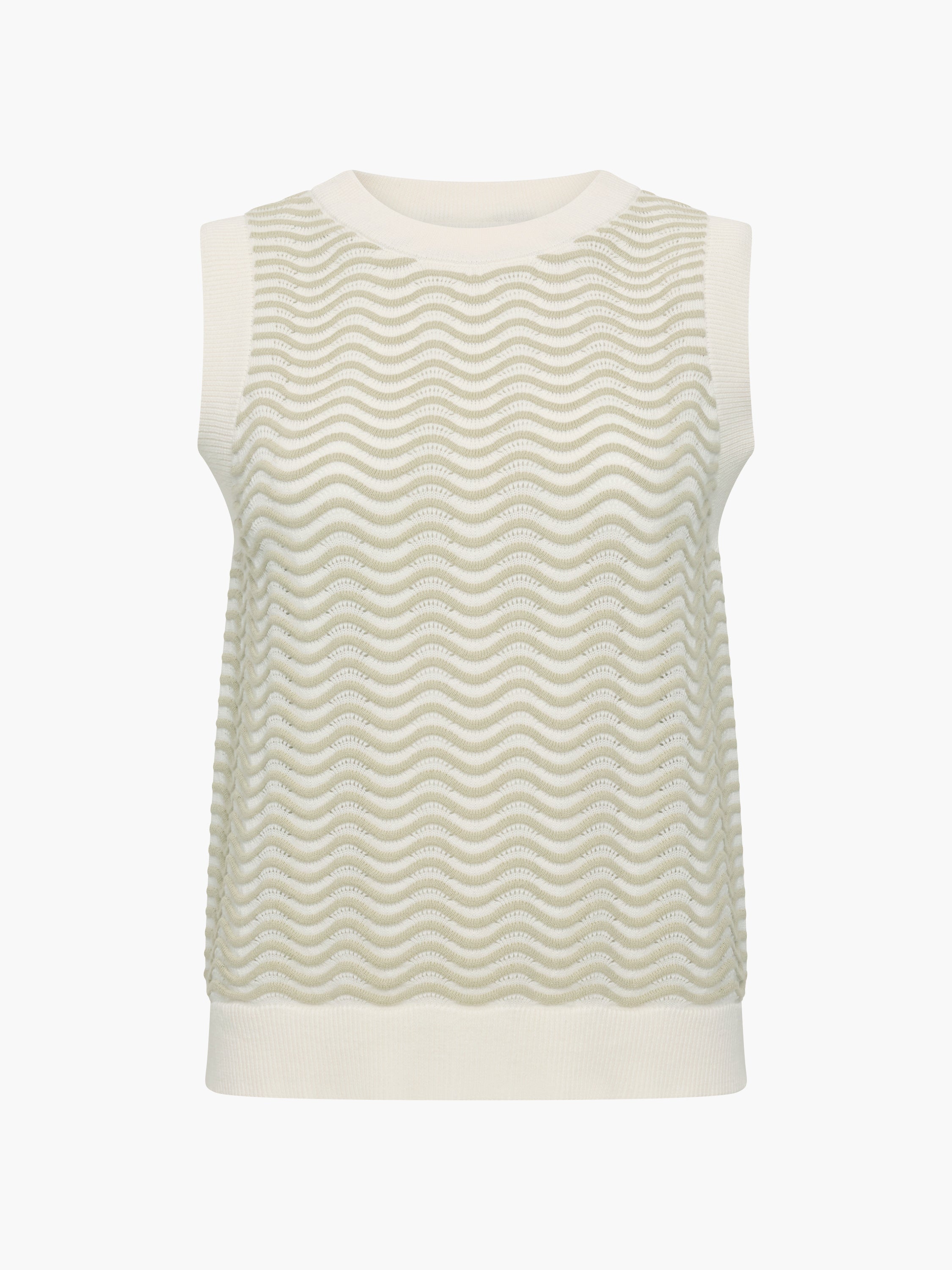 London Sleeveless Wave Knit Jumper