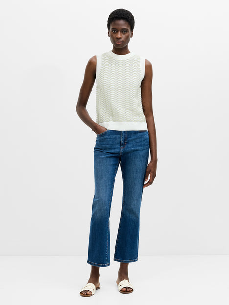 London Sleeveless Wave Knit Jumper