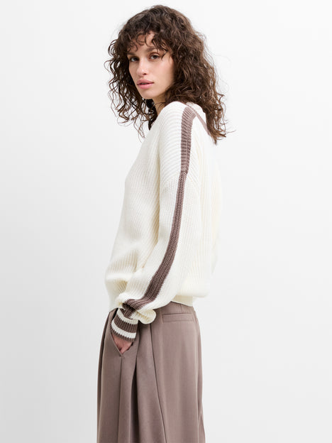 Varli Knit Varsity V Neck Jumper