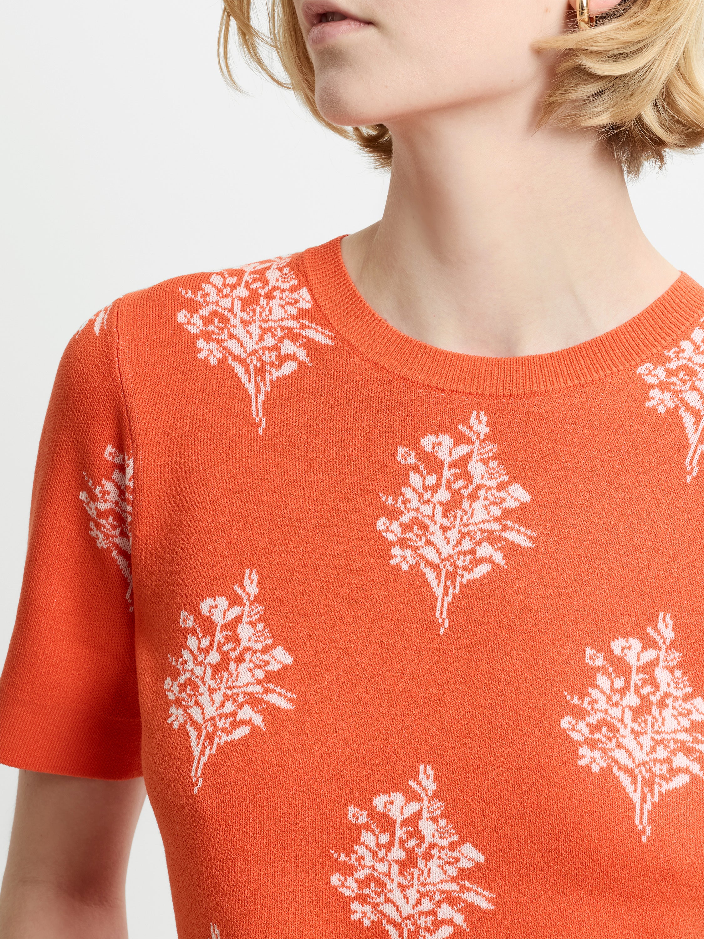 Imelda Ditsy Orange Floral Knit Top