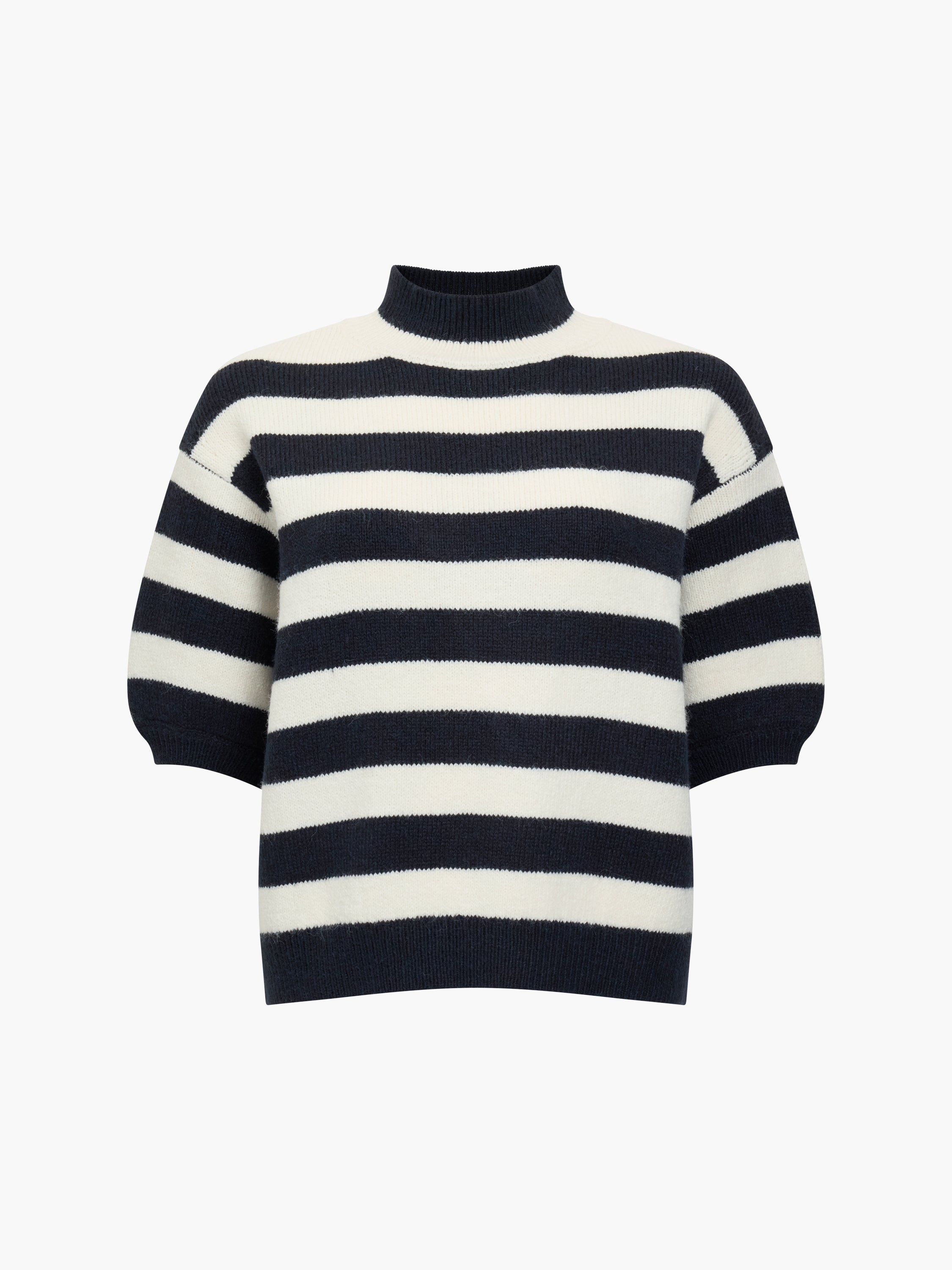 Larisa Knit Short Sleeve Monochrome Striped Jumper
