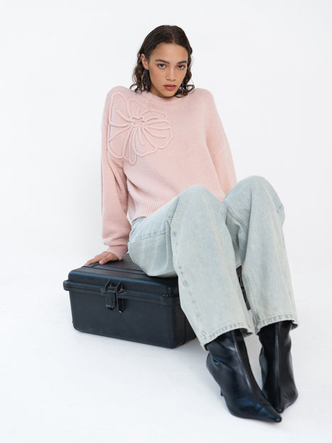 Patrice Knit Floral Motif Jumper