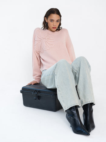 Patrice Knit Floral Motif Jumper