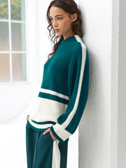 Lily Mozart Knit Side Panel Striped Jumper