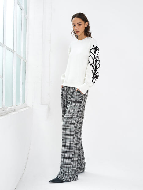 Patrice Floral Embroidered Sleeve Jumper