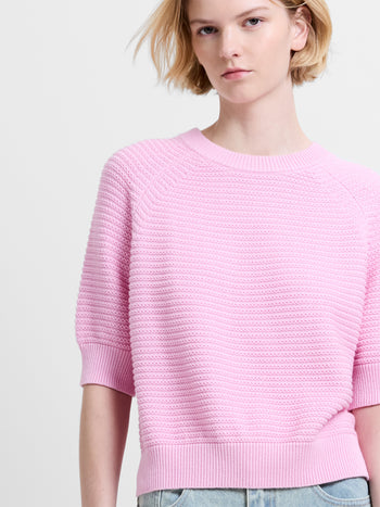 Lily Mozart Pearl Knit Light Pink Short Sleeve Jumper