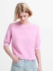 Lily Mozart Pearl Knit Light Pink Short Sleeve Jumper