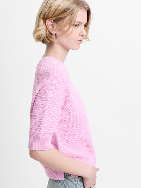 Lily Mozart Pearl Knit Light Pink Short Sleeve Jumper