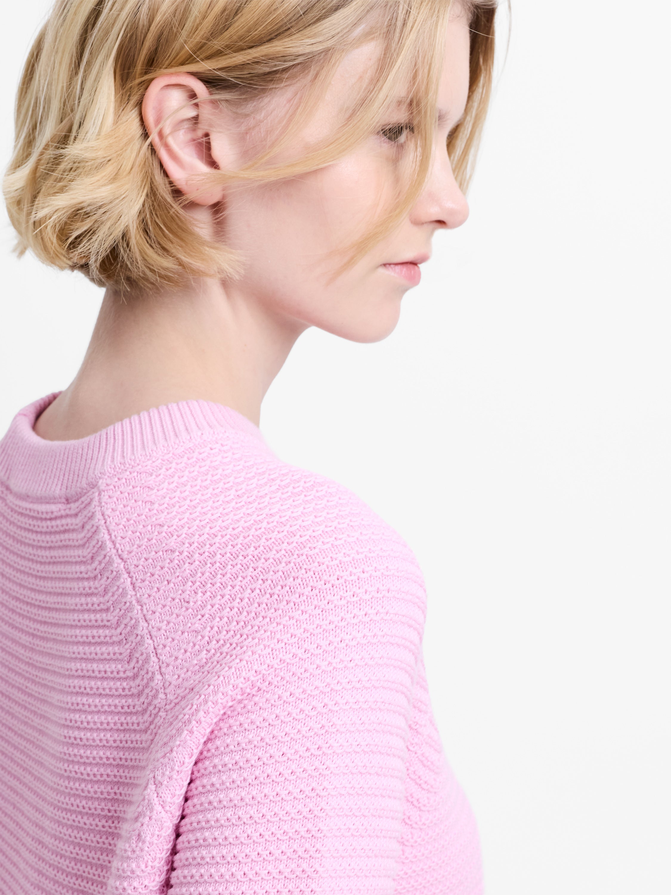 Lily Mozart Pearl Knit Light Pink Short Sleeve Jumper