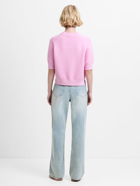 Lily Mozart Pearl Knit Light Pink Short Sleeve Jumper