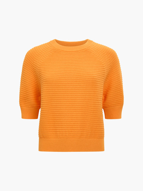 Lily Mozart Pearl Knit Orange Short Sleeve Jumper