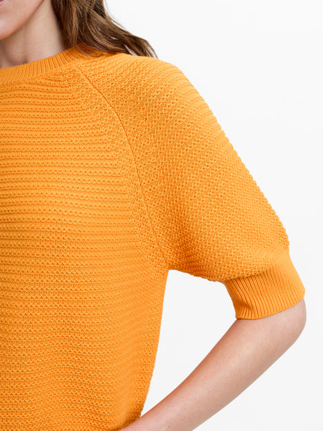 Lily Mozart Pearl Knit Orange Short Sleeve Jumper