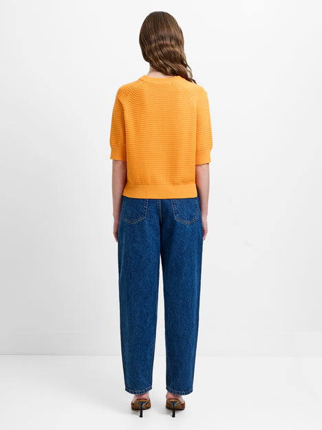 Lily Mozart Pearl Knit Orange Short Sleeve Jumper
