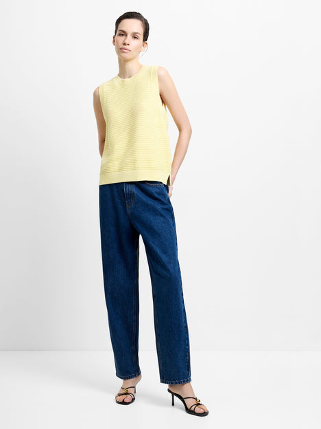 Lily Mozart Knit Butter Yellow Tank Top