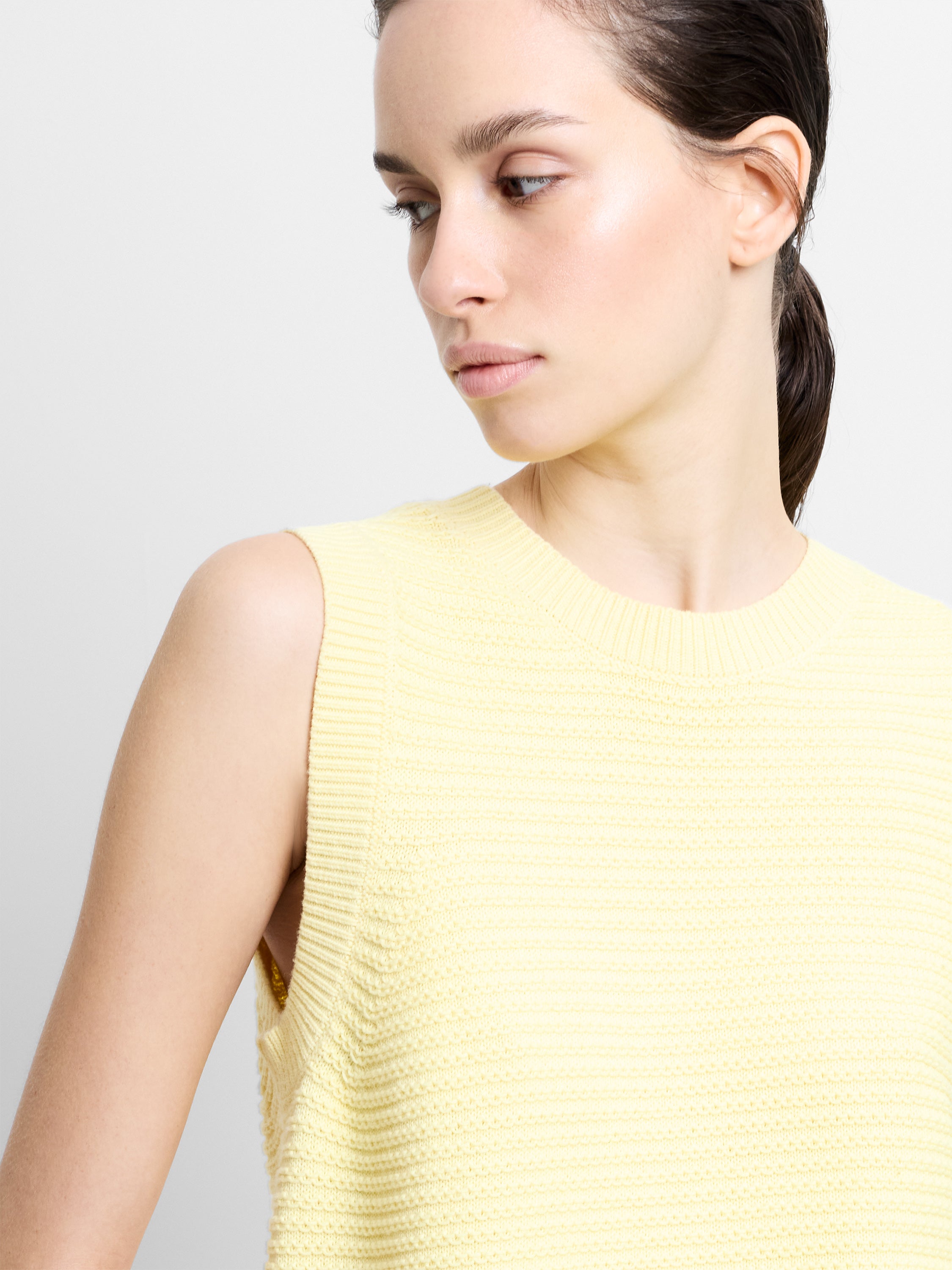 Lily Mozart Knit Butter Yellow Tank Top