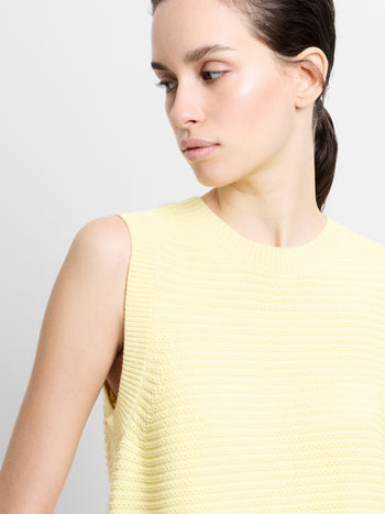 Lily Mozart Knit Butter Yellow Tank Top