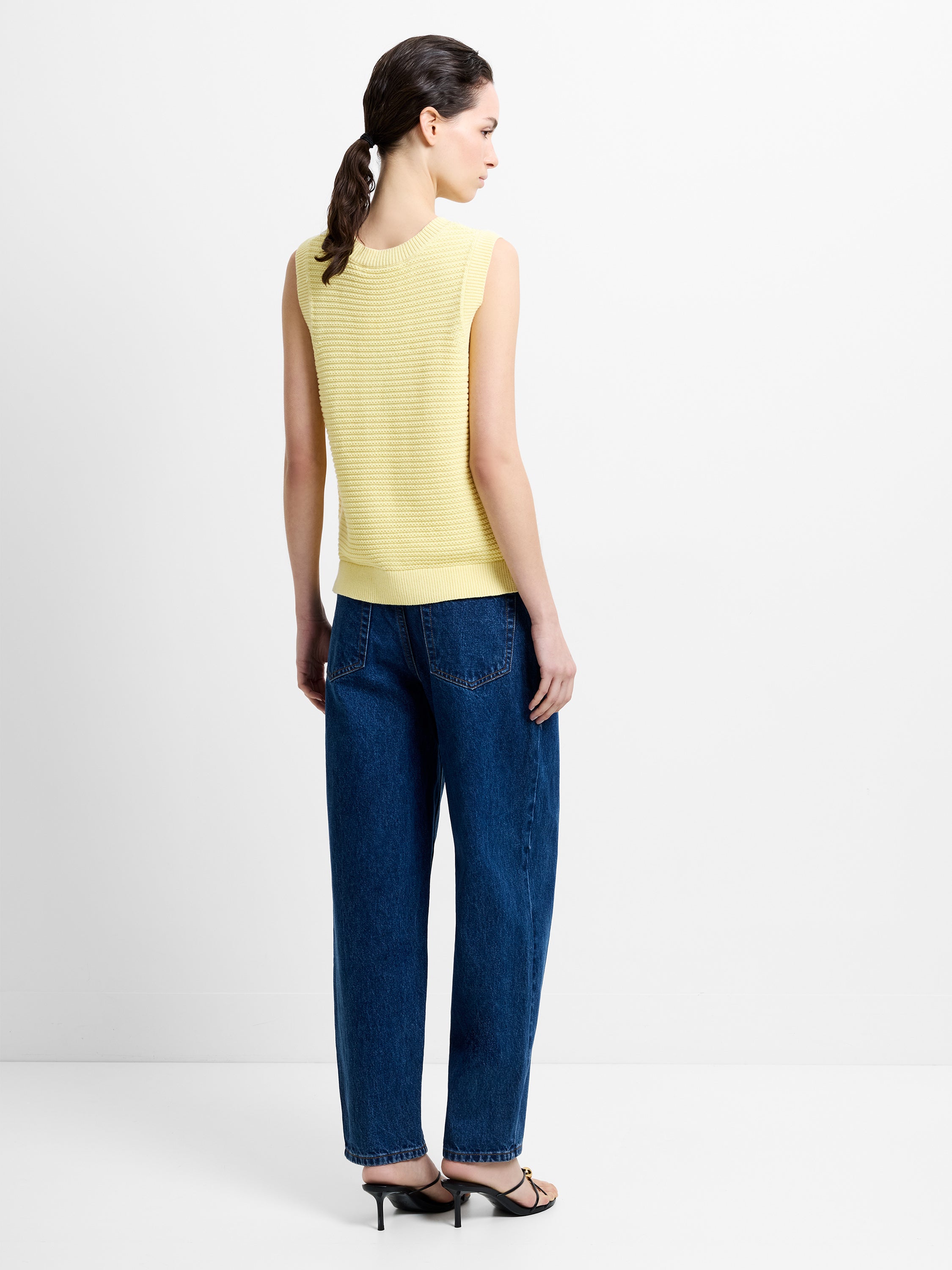 Lily Mozart Knit Butter Yellow Tank Top