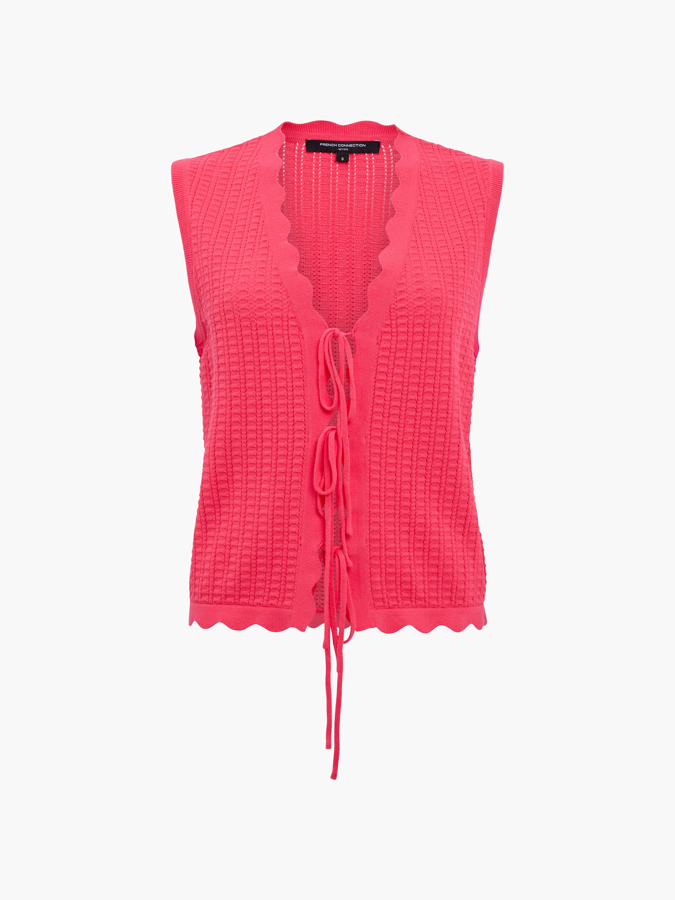 Lois Mozart Knit Tie Up Pink Vest Top