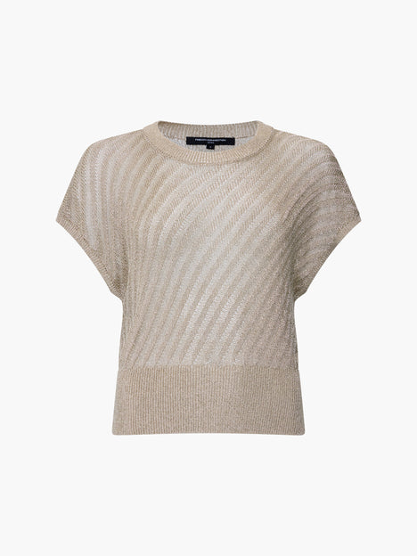 Jada Metallic Gold Cap Sleeve Knit Top