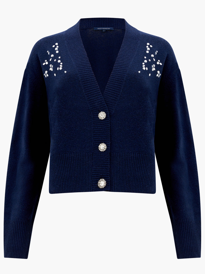 Vhari Recycled Diamante Embroidered Cardigan