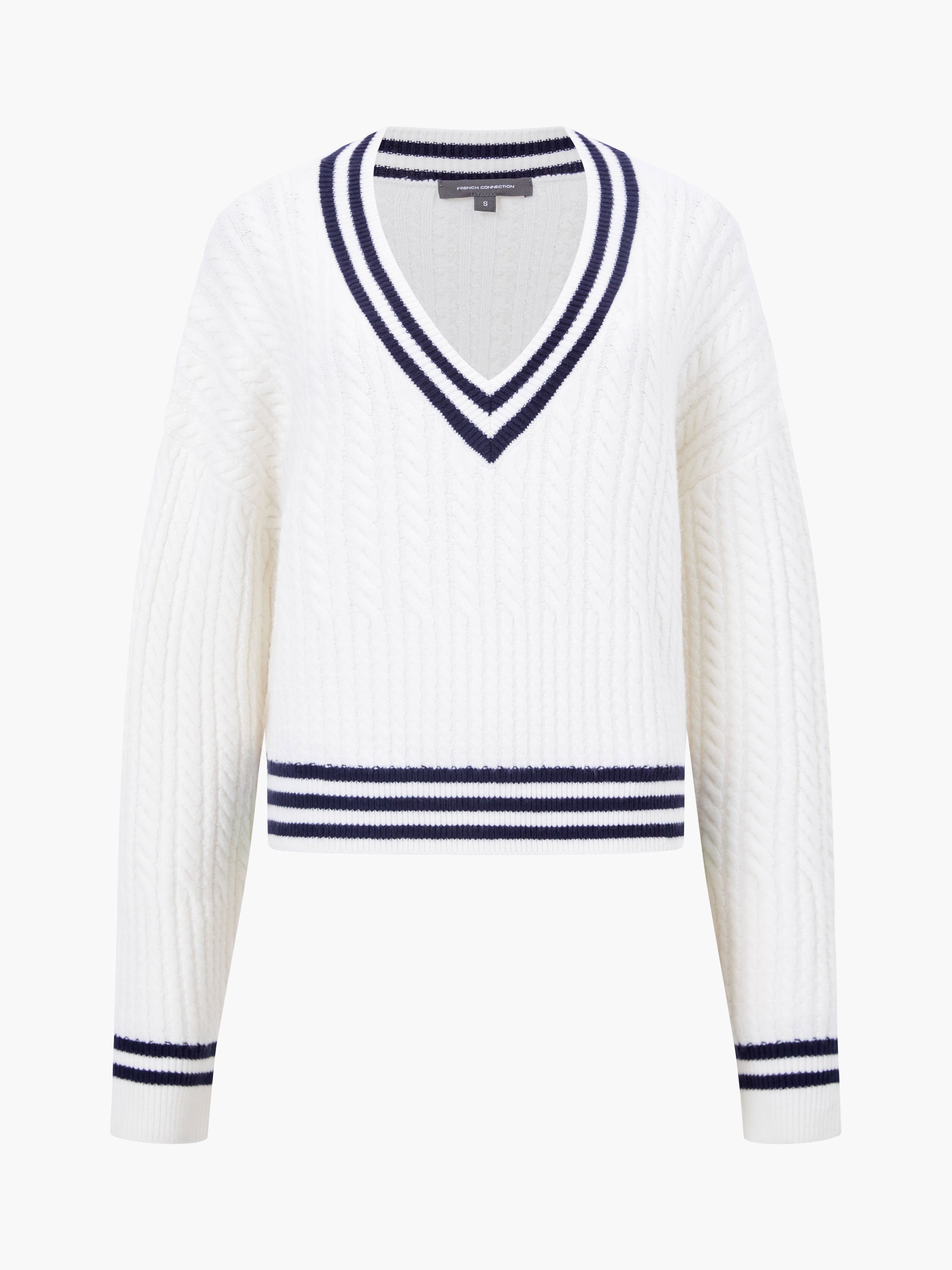 Babysoft Cable V-Neck Jumper