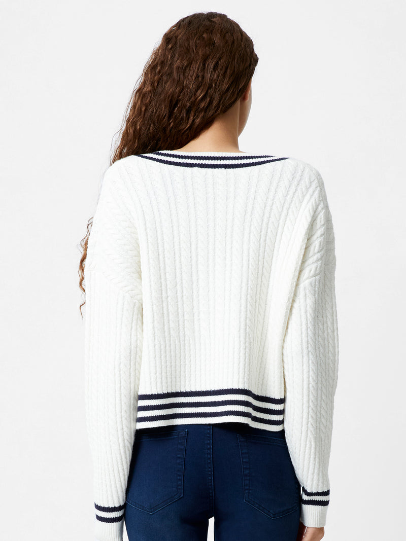 Babysoft Cable V-Neck Jumper