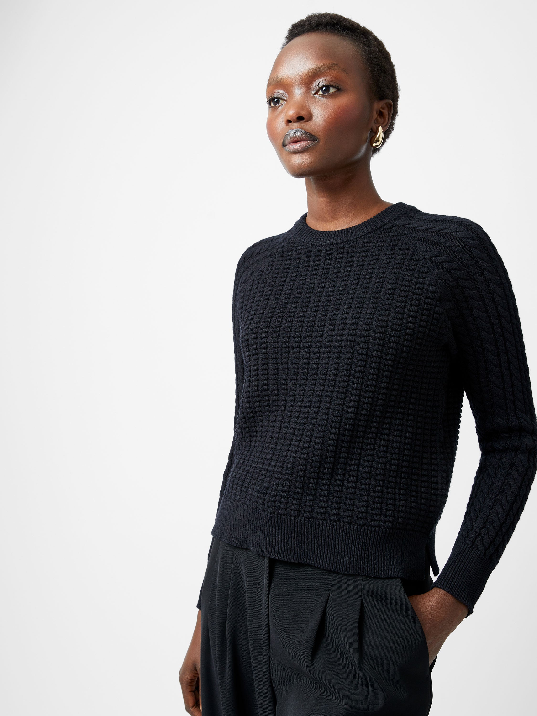 Mozart Popcorn Cable Knit Jumper