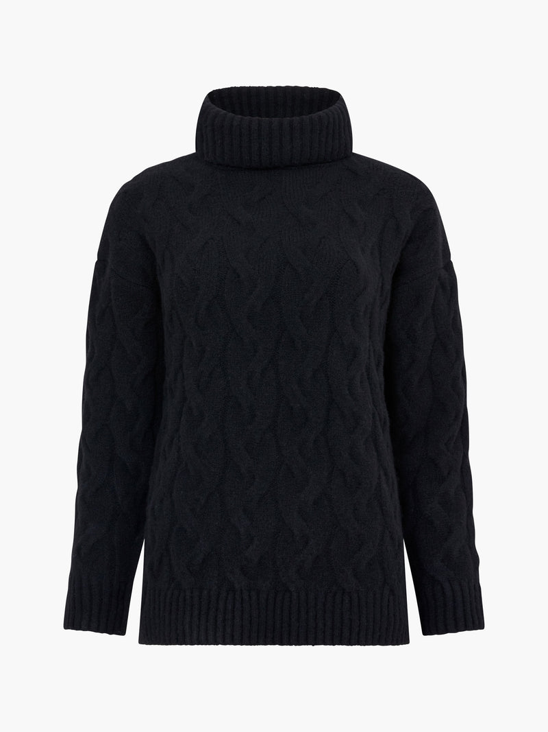 Cable Knit Roll Neck Jumper