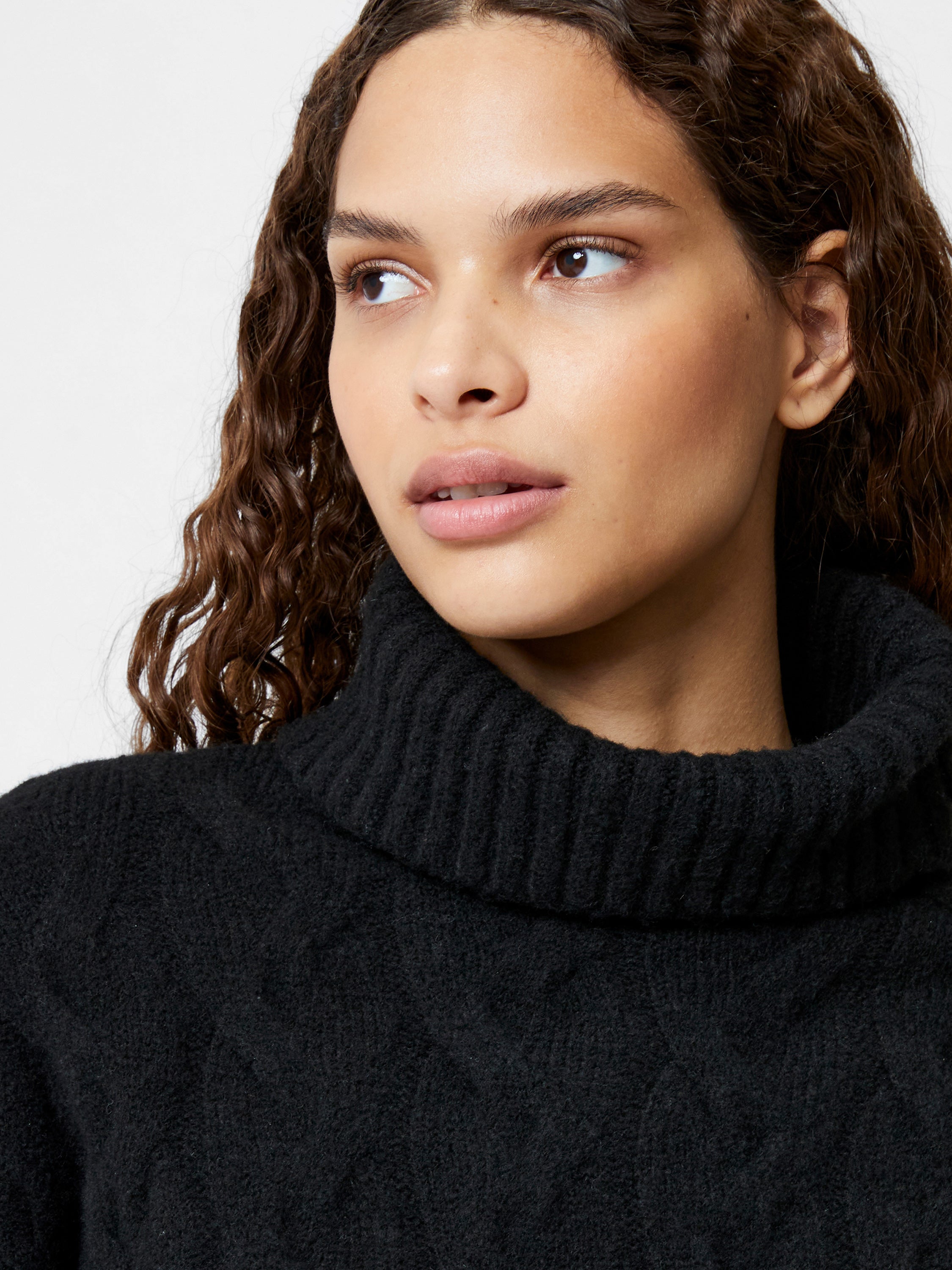 Cable Knit Roll Neck Jumper