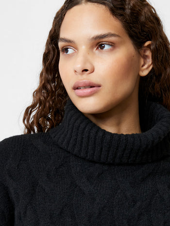 Cable Knit Roll Neck Jumper