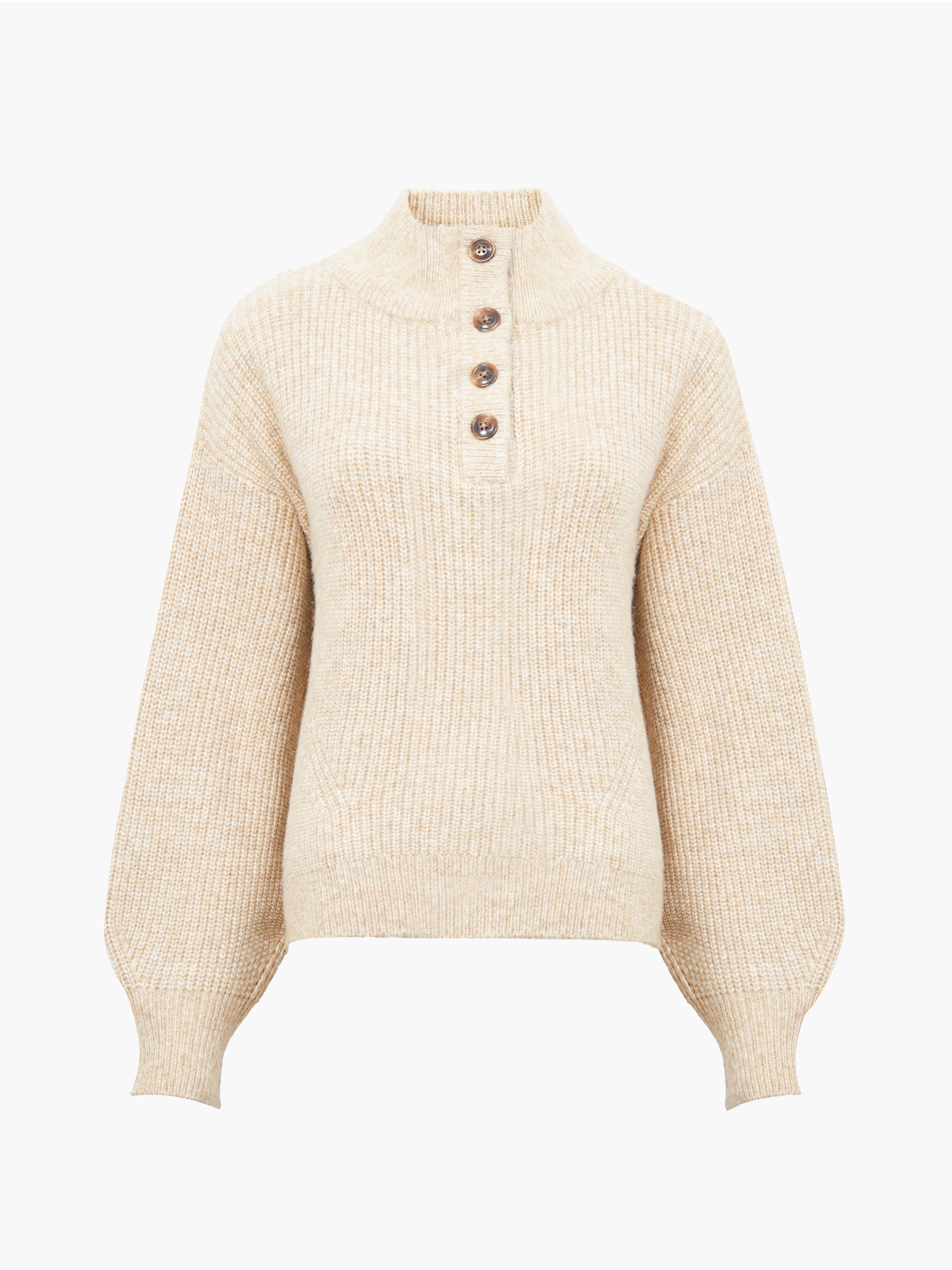1/4 Button Drop Shoulder Jumper