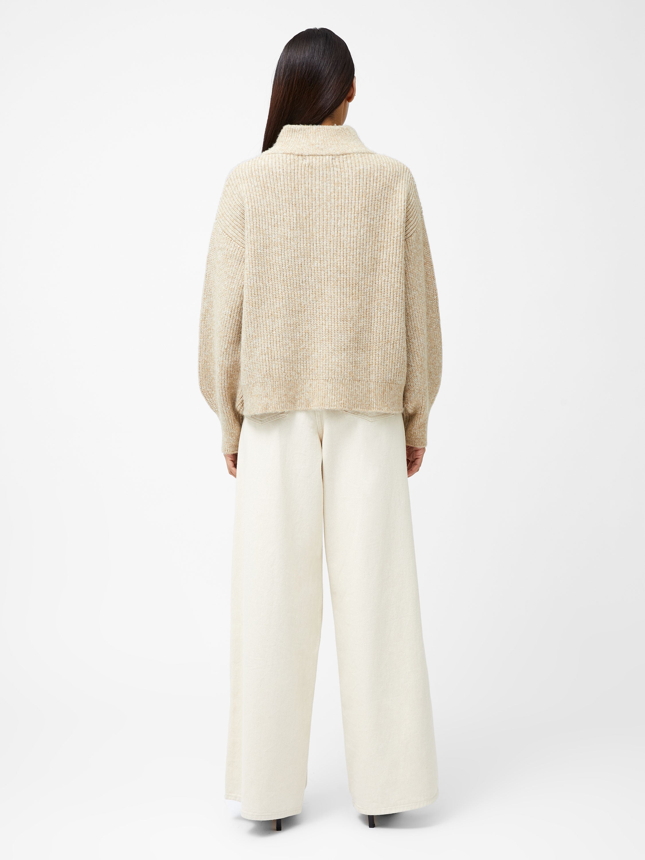 1/4 Button Drop Shoulder Jumper