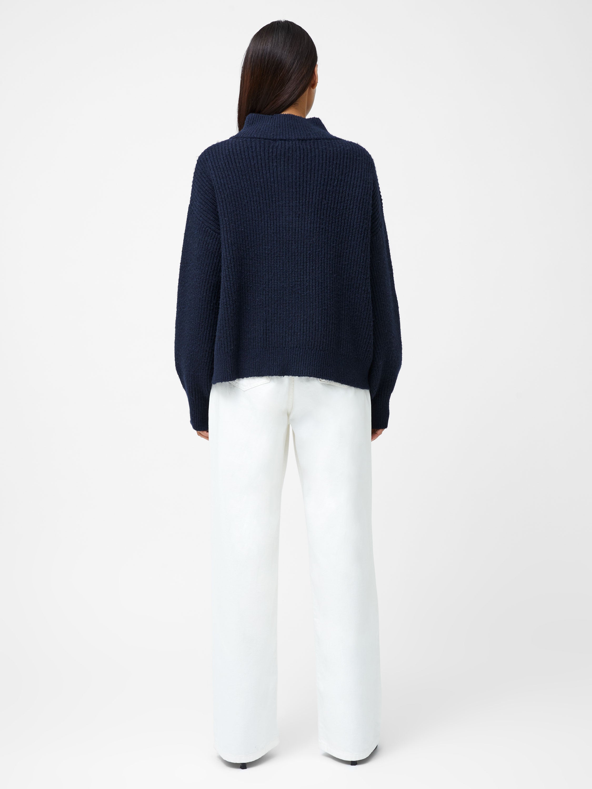 1/4 Button Drop Shoulder Jumper