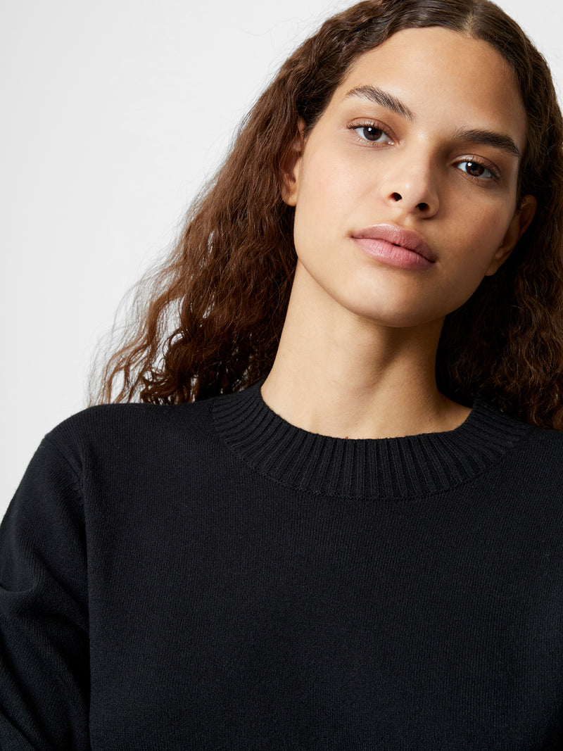 Babysoft Faux Pearl Sleeve Crew Neck Jumper