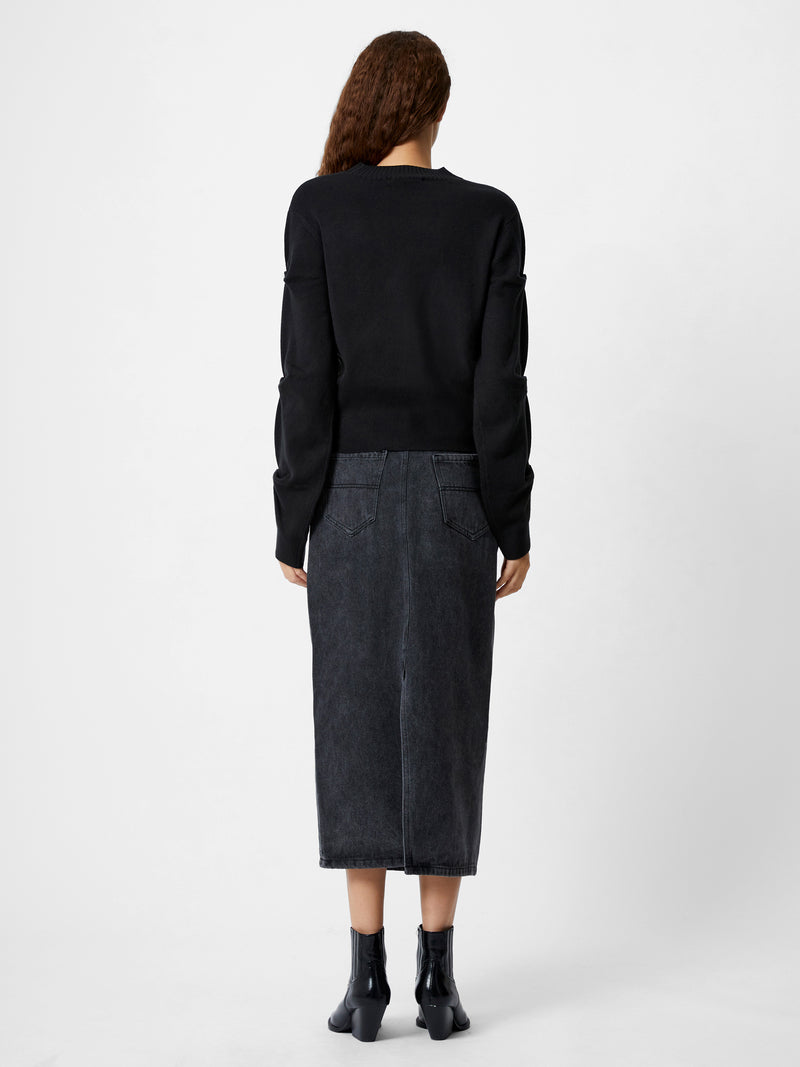 Babysoft Faux Pearl Sleeve Crew Neck Jumper