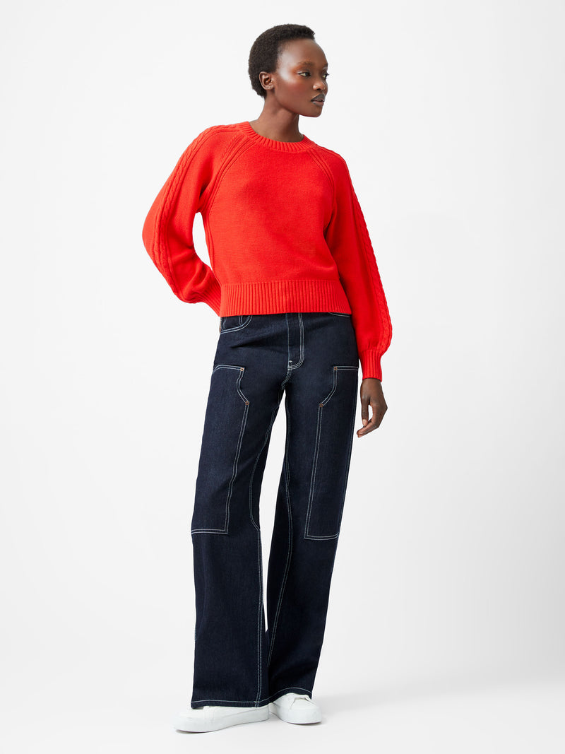 Lily Cable Knit Balloon Sleeve Jumper