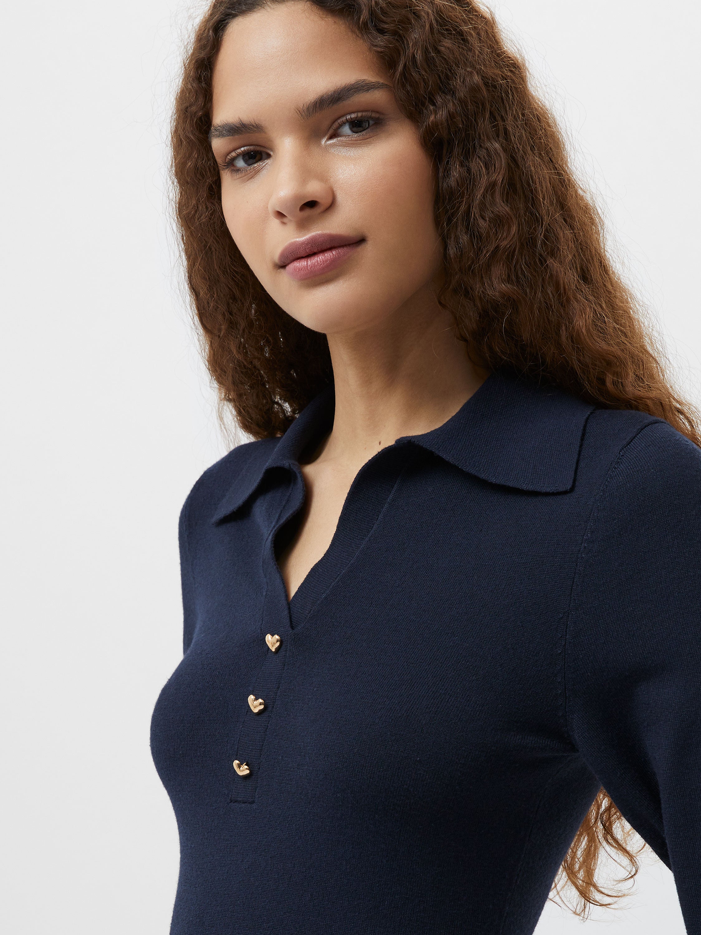 Larry Hearts V Neck Polo Top