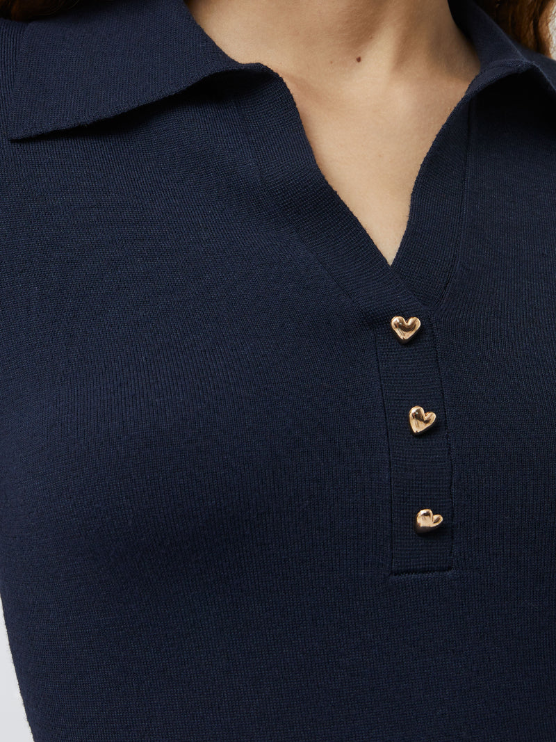 Larry Hearts V Neck Polo Top