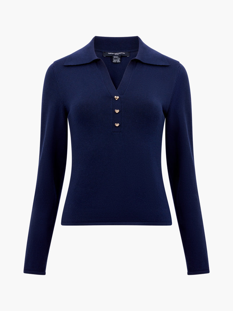 Larry Hearts V Neck Polo Top