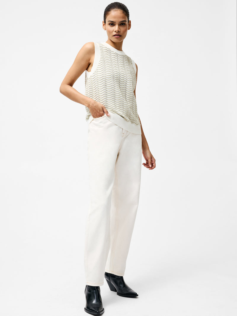 London Sleeveless Wave Knit Jumper