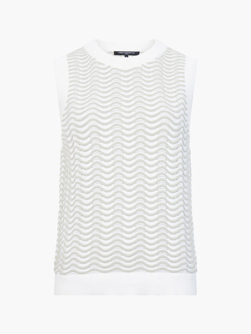 London Sleeveless Wave Knit Jumper