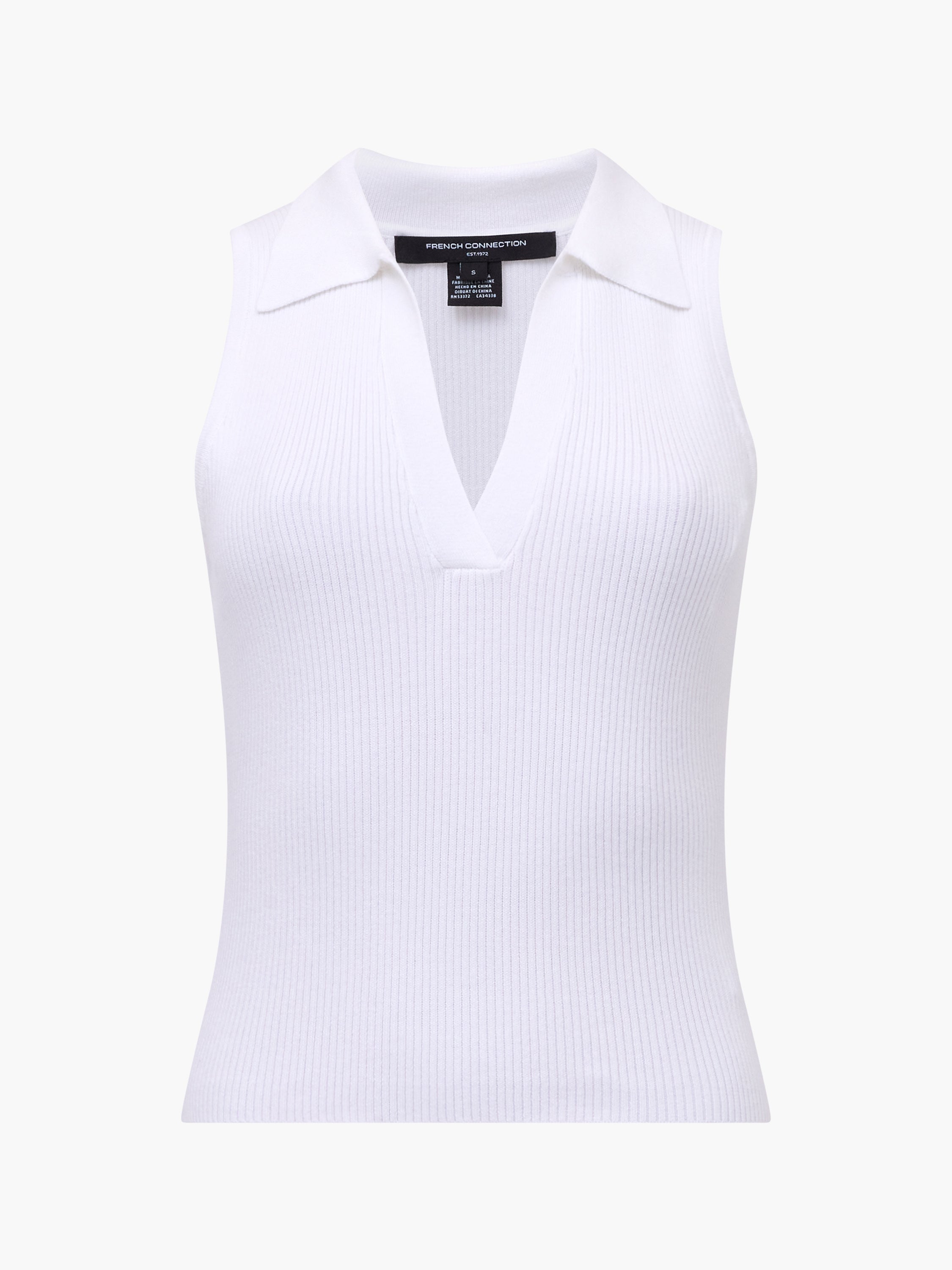 Mozza Collared V Neck Sleeveless Jumper