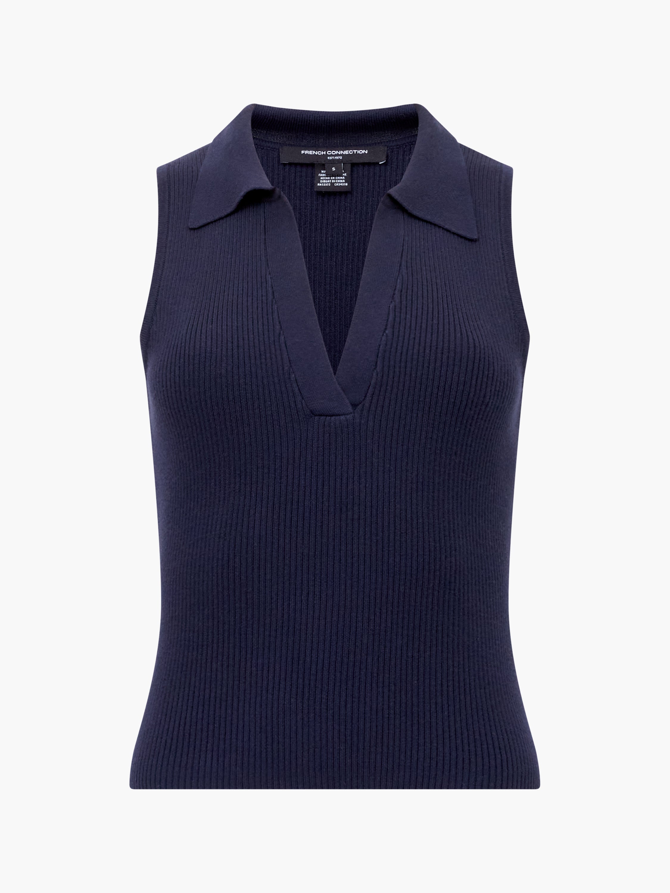 Mozza Collared V Neck Sleeveless Jumper