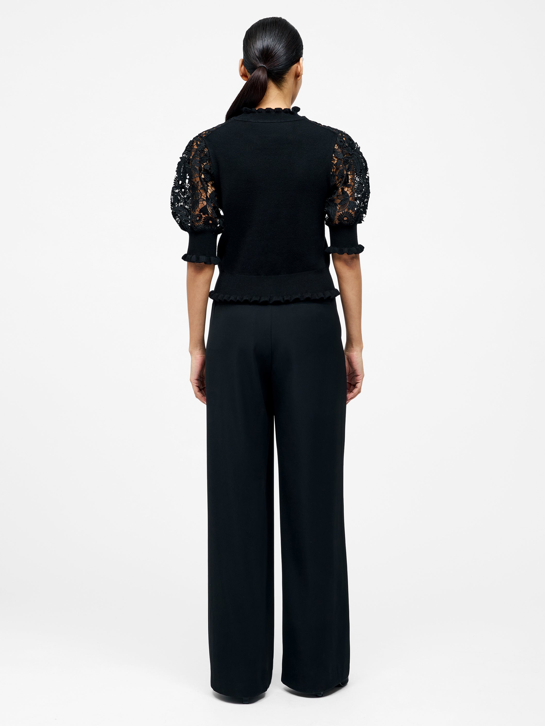 Crochet Lace Mix Knit Top