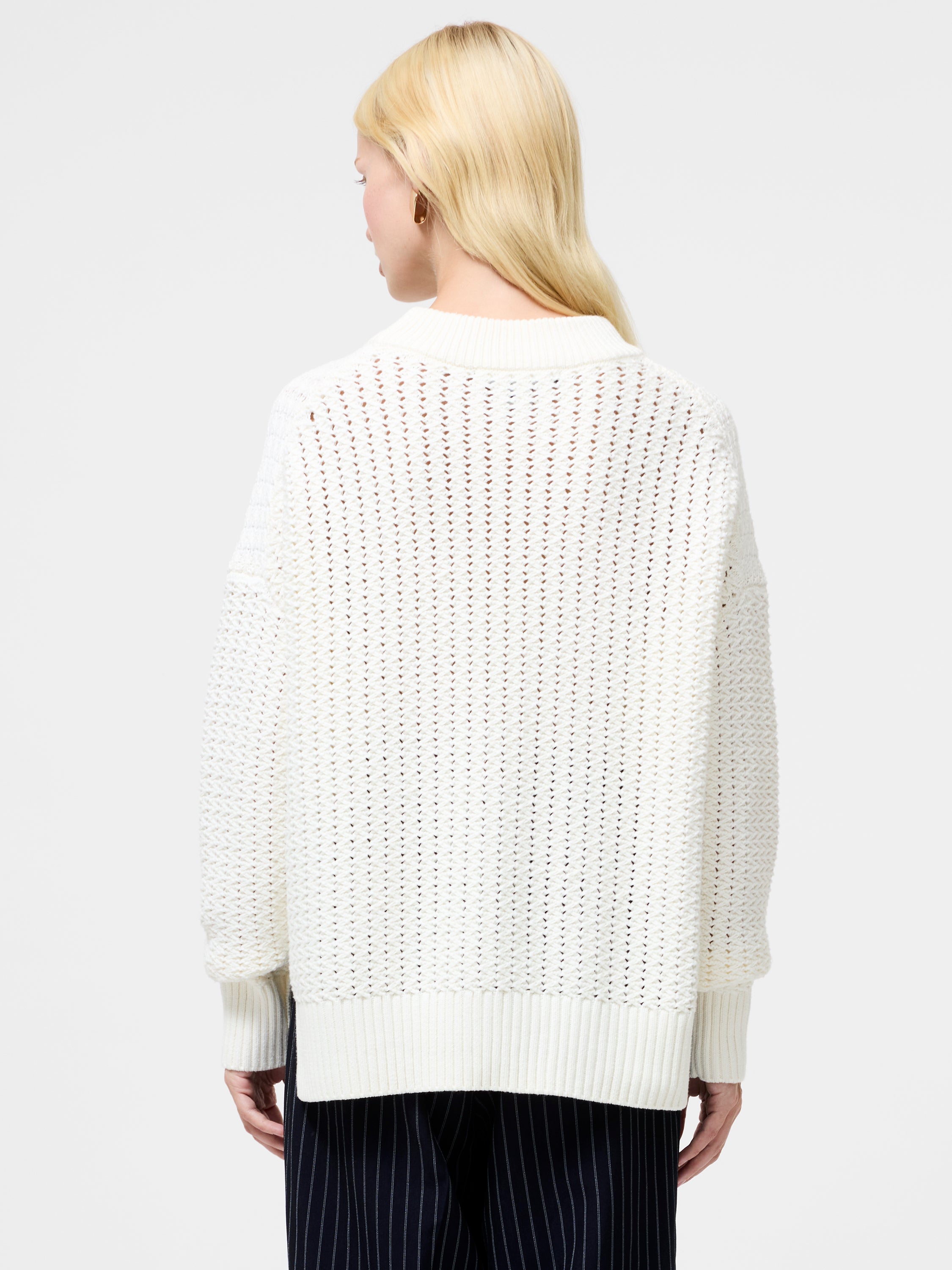 Varli Mock Neck Open Stitch Jumper
